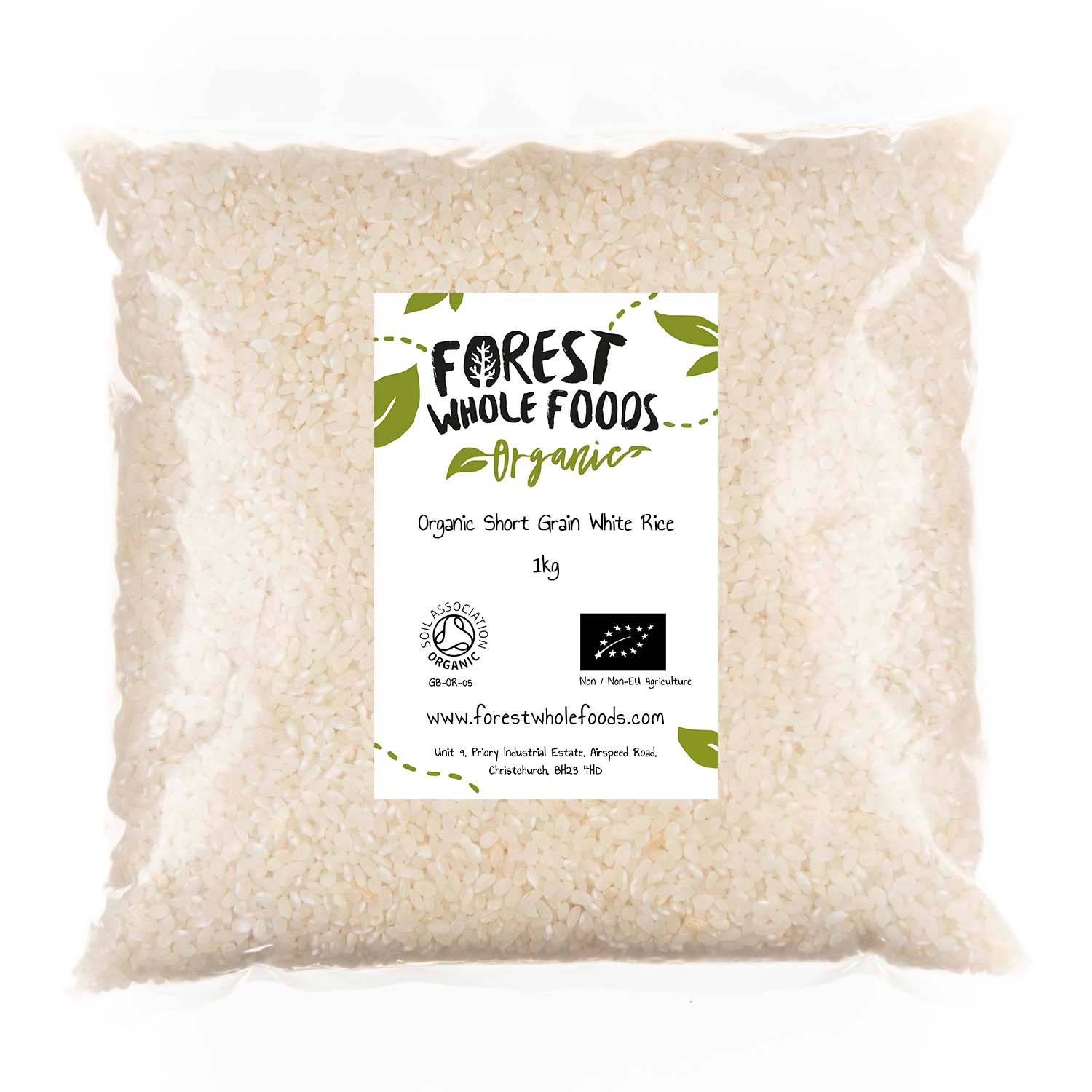 Organic Short Grain White Rice 1kg