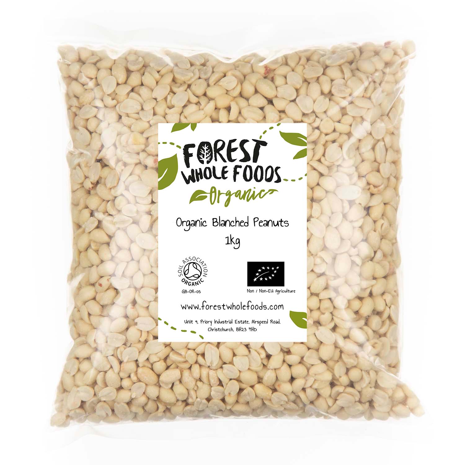 Organic Blanched Peanuts 1kg