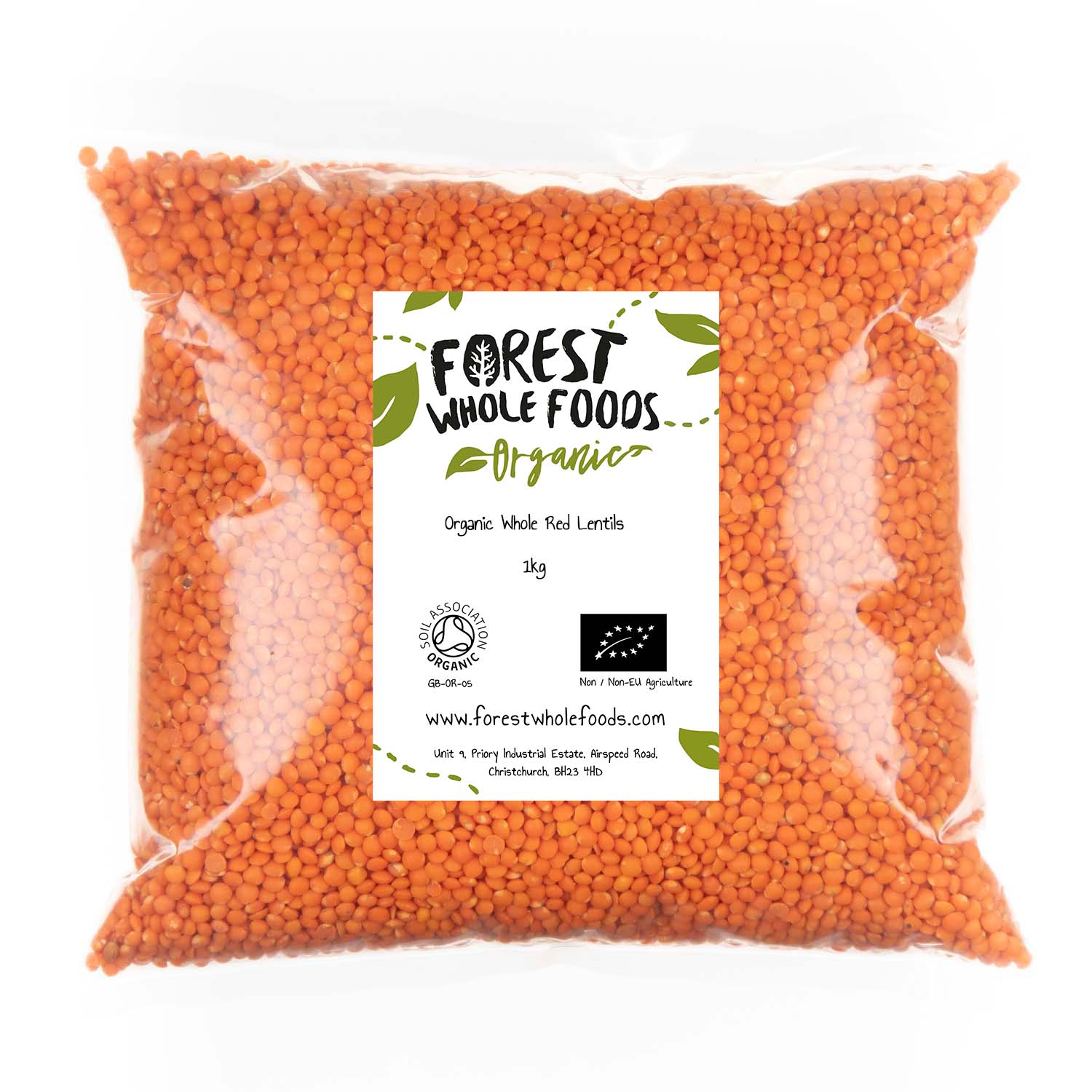 Organic Whole Red Lentils 1kg