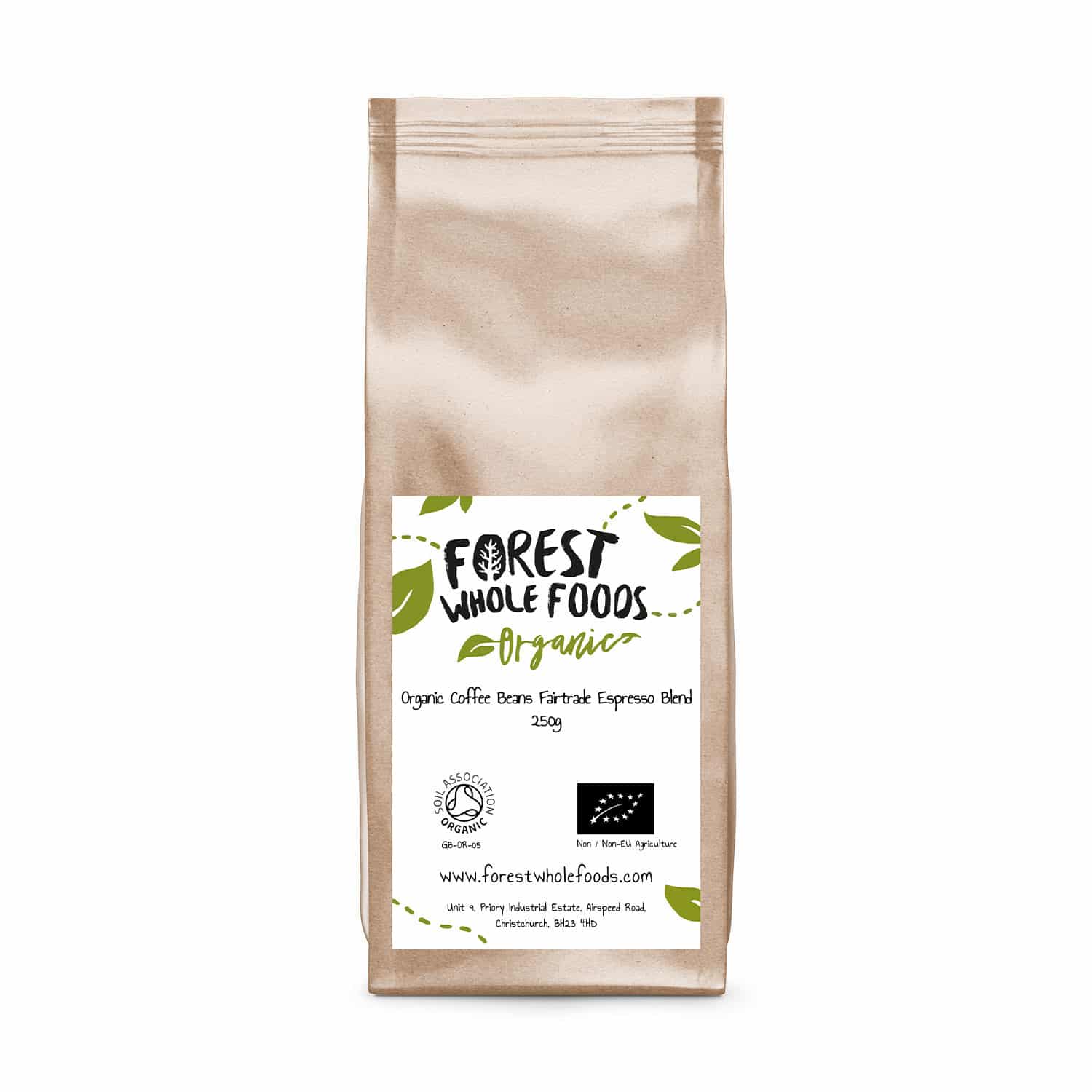 organic coffee beans fairtrade espresso blend 250g