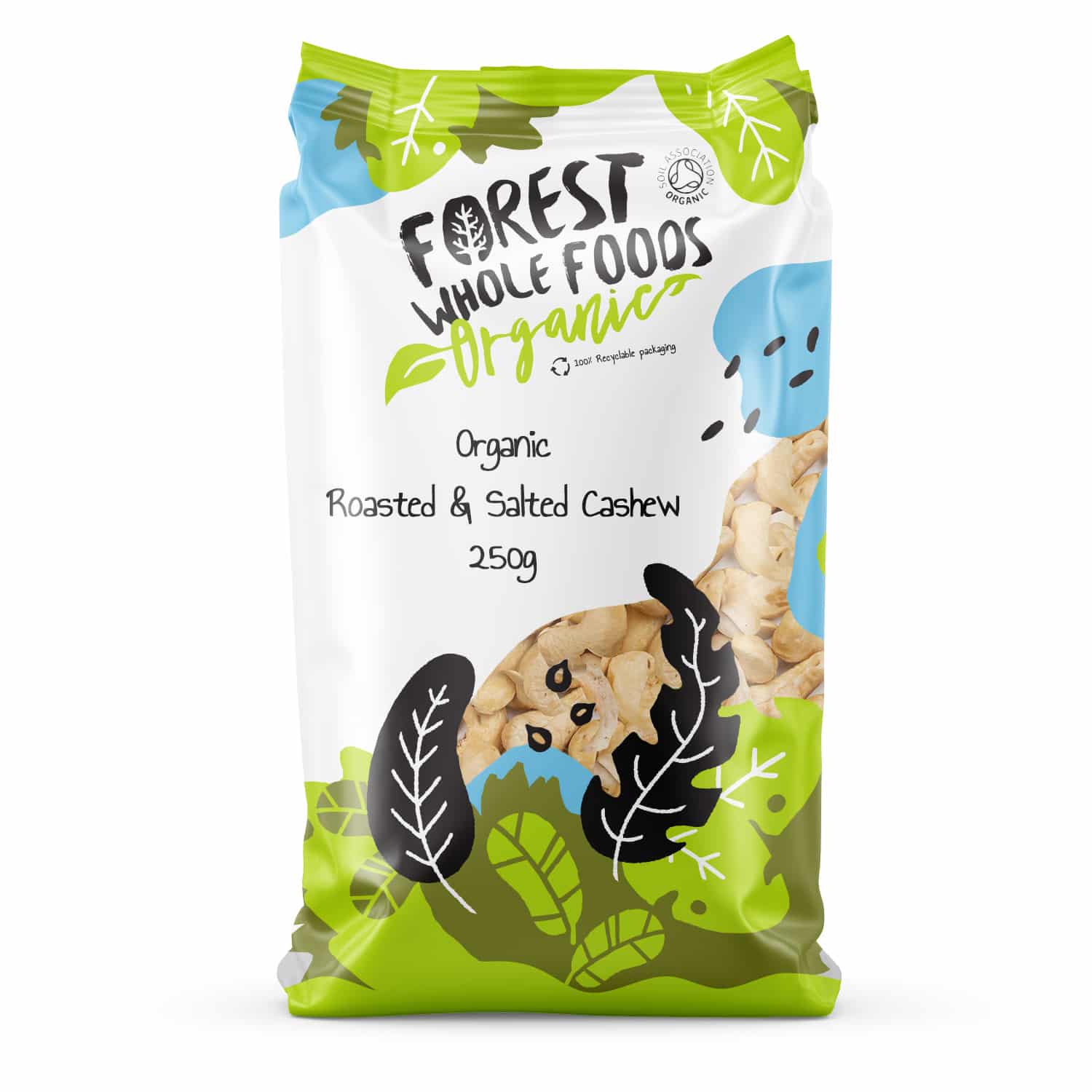 organic roasted and salted cashews 250g