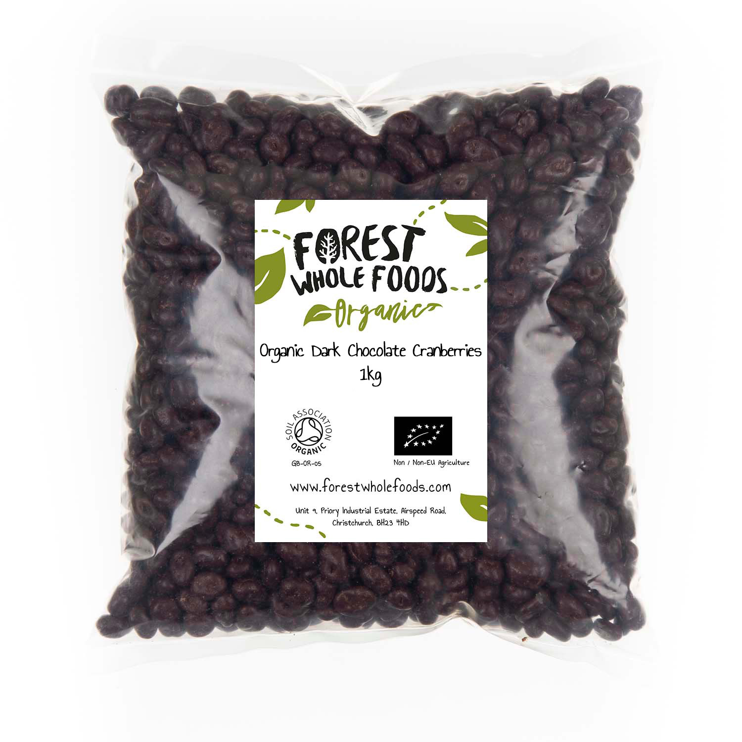 organic dark chocolate cranberries 1kg